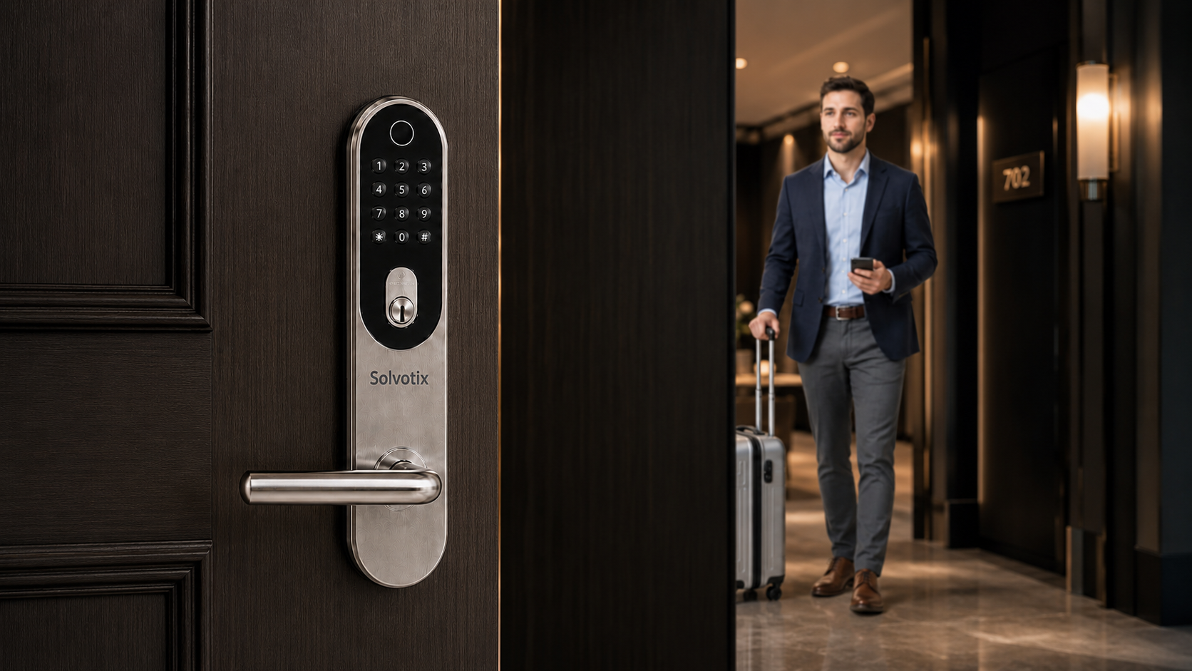 With Solvotix, access to hotels, apartments, and buildings is managed digitally—from the first guest message to final check-out.